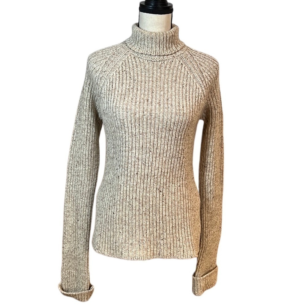 Joseph Turtleneck Ribbed Knit Split Hem Pullover Sweater Sz-S